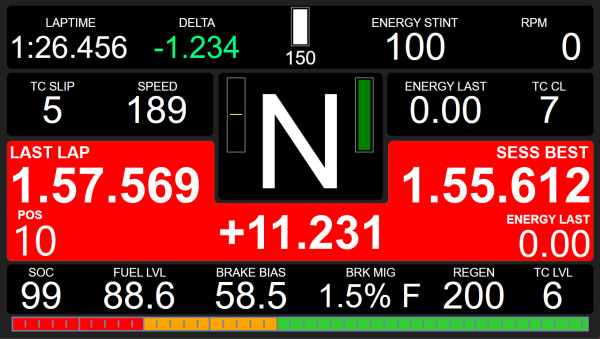 Ferrari 499P Dashboard Layout 6